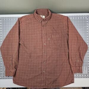 Woolrich Flannel Shirt Large Brown Plaid Dadcore Outdoors Workwear Tartan Retro